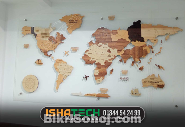 Acrylic Letter World Map.
